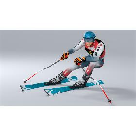 3D Male Skier Animated HQ model